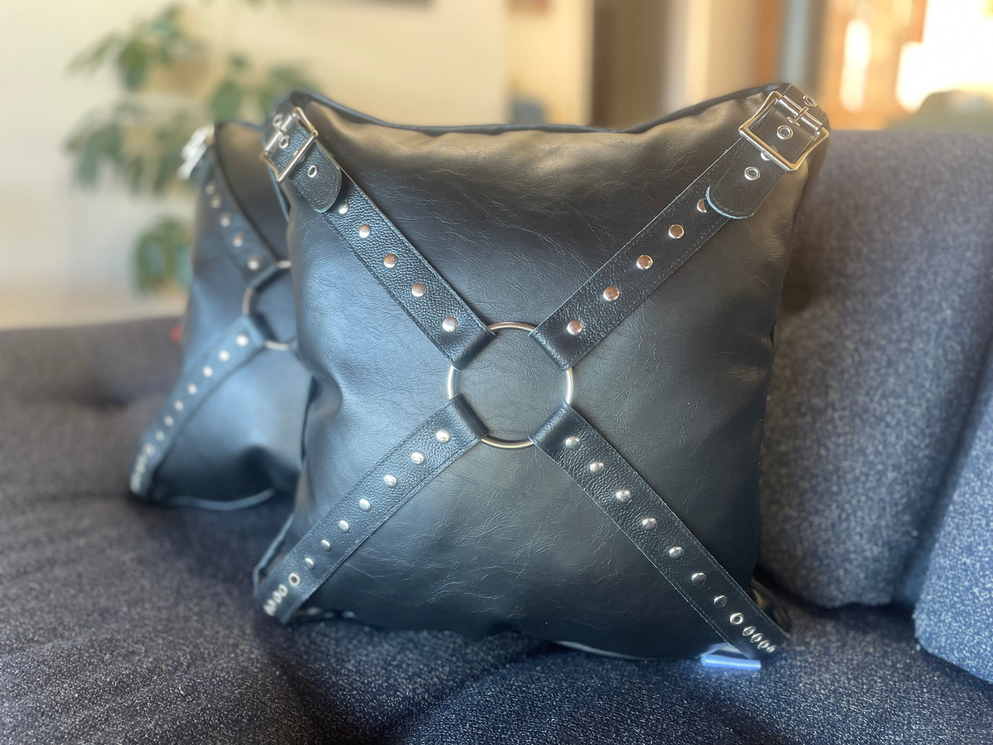 AS SEEN ON NETFLIX- Leather Harness Pillow